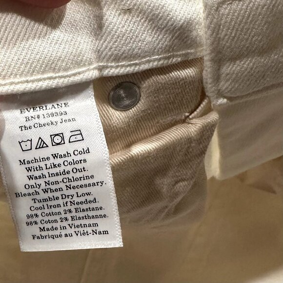 NWT Everlane The Cheeky Straight Jean in Bone - Size 30 Crop - Picture 4 of 9